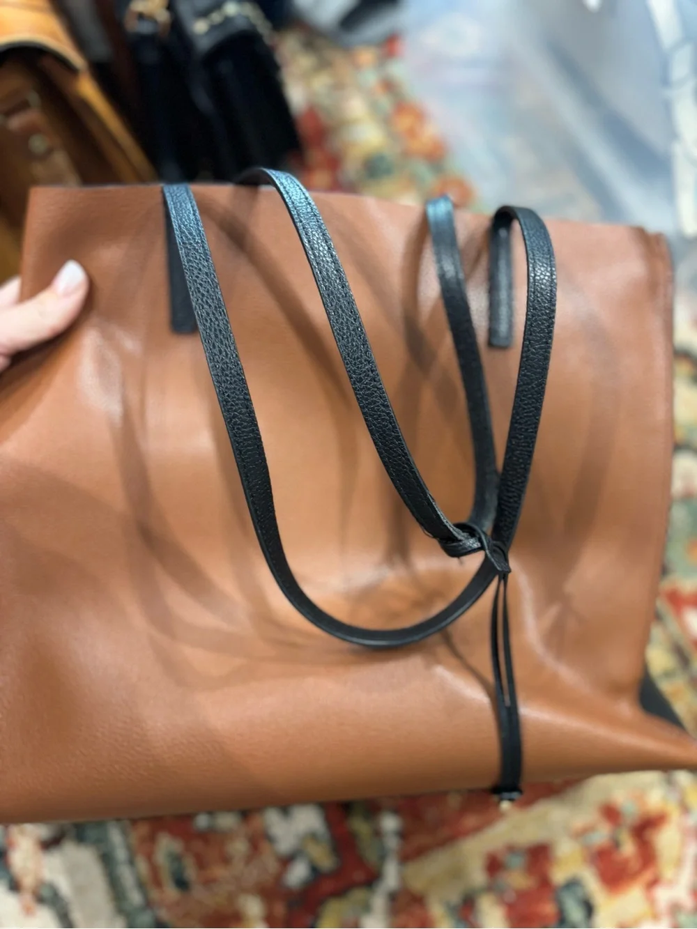 Marc Jacobs Brown, Cream & Black Colorblock Leather Tote